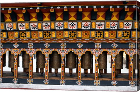 Framed Prayer Wheels, Thimphu, Bhutan Print