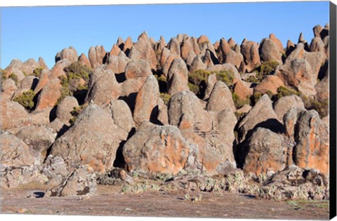 Framed Rafu Lava Flow rock formations, Sanetti Plateau, Bale Mountains, Ethiopia Print