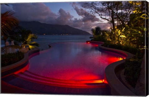 Framed Resort, Pool, Northolme Hotel, Mahe Island, Seychelles Print