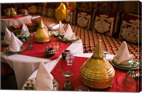 Framed Restaurant at Hotel Kasbah Asmaa, Tafilalt, Rissani, Morocco Print