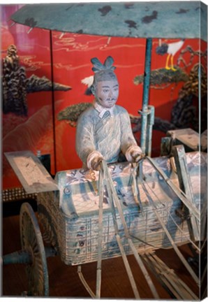 Framed Replica chariot, Imperial burial site, Xian, China Print