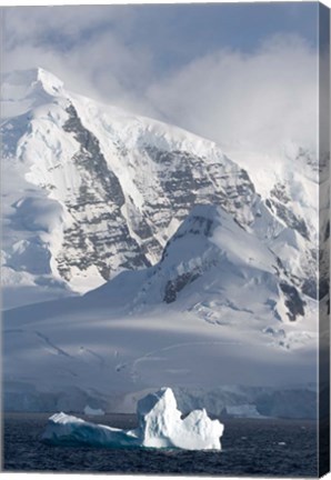 Framed Rugged Mountains Bordering Gerlache Strait, Antarctica Print