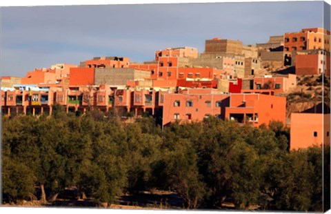 Framed Small village settlements in the foothills of the Atlas Mountains, Morocco Print