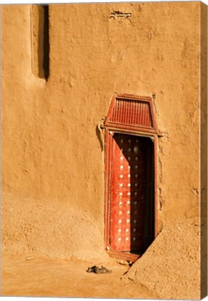 Framed Shoes outside side door into the Mosque at Djenne, Mali, West Africa Print