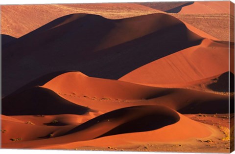 Framed Sand dunes at Sossusvlei, Namib-Naukluft National Park, Namibia Print