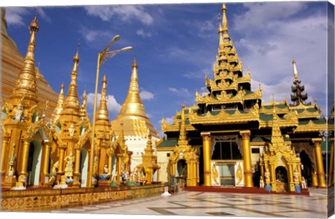 Framed Shwedagon Pagoda, Yangon, Myanmar Print