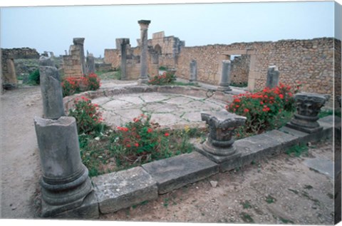 Framed Ruins of Ancient Roman Mansion called House of Columns, Morocco Print