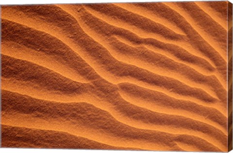 Framed Sand Dunes Furrowed by Winds, Morocco Print