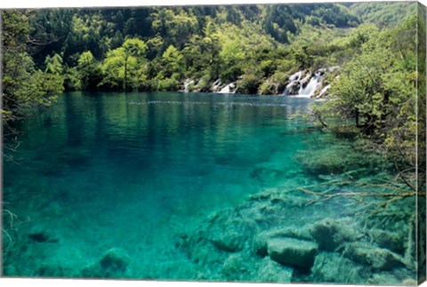 Framed Shuzheng Lake, Jiuzhaigou National Scenic Area, Sichuan Province, China Print