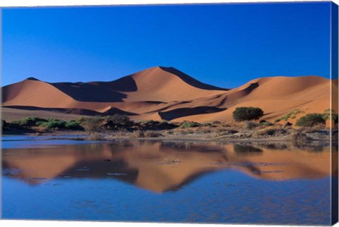 Framed Sossusvlei Dunes Oasis, Namib National Park, Namibia Print