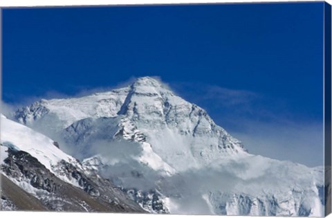 Framed Snowy Summit of Mt. Everest, Tibet, China Print