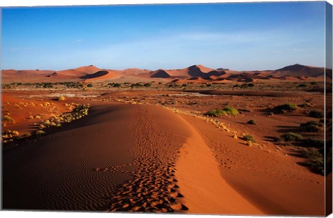 Framed Sand dune, near Sossusvlei, Namib-Naukluft NP, Namibia, Africa. Print