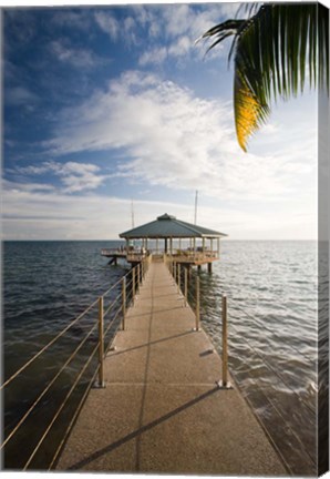Framed Seychelles, Anse Bois de Rose, Coco de Mer Hotel pier Print