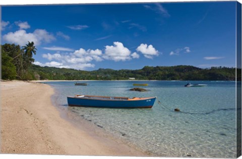 Framed Seychelles, Mahe Island, Anse Boileau, beachfront Print