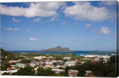 Framed Seychelles, Mahe Island, Victoria, Beau Vallon Road Print