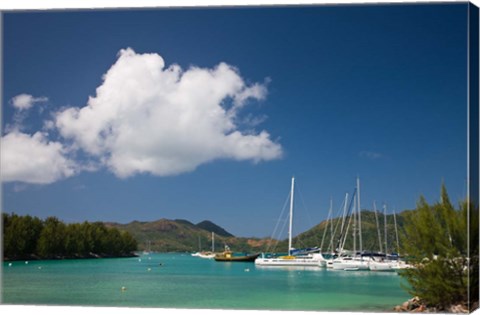 Framed Seychelles, Praslin Island, Baie St. Anne bay Print