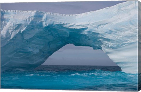 Framed South Georgia Island, Iris Bay. Ice bridge, arch Print