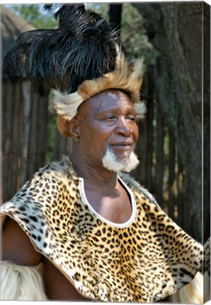 Framed South Africa, KwaZulu Natal, Zulu tribe chief Print