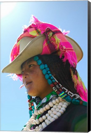 Framed Tibetan Girl, Tibet, China Print