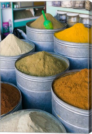 Framed Spices, The Souqs of Marrakech, Marrakech, Morocco Print