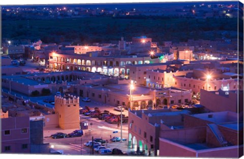 Framed Night View of Town, Tinerhir, Morocco Print