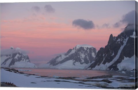 Framed Sunset Light on Lemaire Channel, Antarctic Peninsula Print