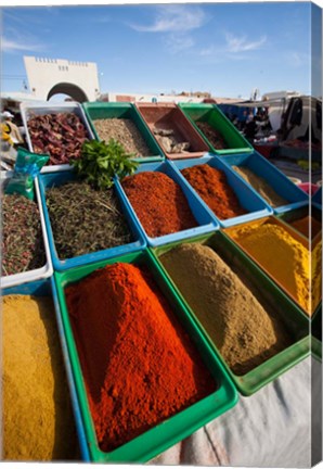 Framed Spice market, Douz, Sahara Desert, Tunisia Print