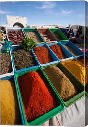 Framed Spice market, Douz, Sahara Desert, Tunisia Print