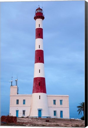 Framed Taguermes Lighthouse at dawn, Sidi Mahres Beach, Jerba Island, Tunisia Print