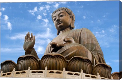 Framed Tian Tan Buddha Statue, Ngong Ping, Lantau Island, Hong Kong, China Print