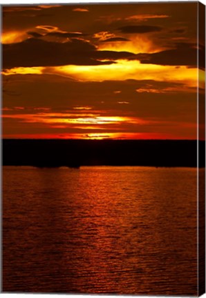 Framed Sunset over Chobe River from Sedudu Bar,Kasane, Botswana, Africa Print