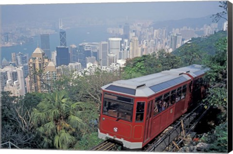 Framed Peak Tram, Victoria Peak, Hong Kong, China Print