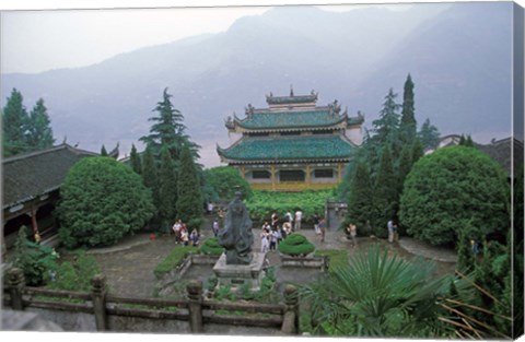 Framed Temple of Quyuan, Three Gorges, Yangtze River, China Print