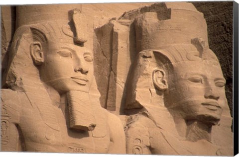 Framed Statues of Ramses II, Abu Simbel, Egypt Print