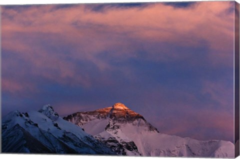 Framed Sunset on Mt. Everest, Tibet, China Print