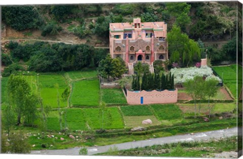 Framed Village of Aghbalou, Ourika Valley, Marrakech, Morocco Print