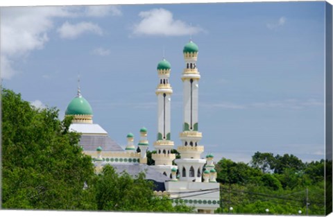 Framed Water Village Mosque, Bandar Seri Begawan, Darussalam, Brunei, Borneo Print