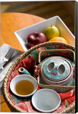 Framed Traditional Chinese teapot and cup, Hong Kong, China Print