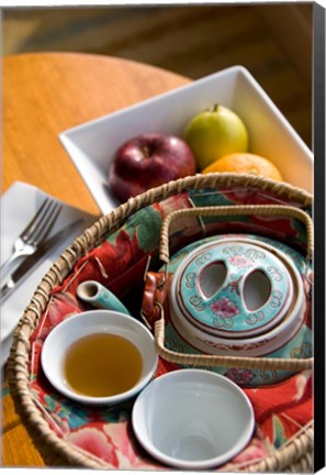 Framed Traditional Chinese teapot and cup, Hong Kong, China Print