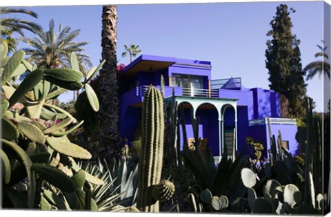 Framed Villa Exterior, Jardin Majorelle and Museum of Islamic Art, Marrakech, Morocco Print