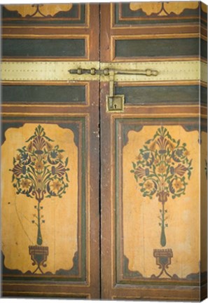 Framed Woodwork Detail, House of the Grand Vizier, Palais de la Bahia, Marrakech, Morocco Print