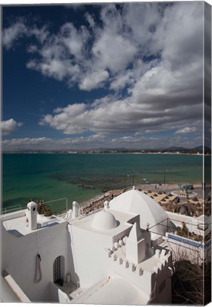 Framed Tunisia, Cap Bon, Gulf of Hammamet from the Kasbah Print