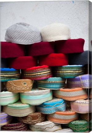 Framed Tunisia, Grand Souq des Chechias, Market, Fez hats Print