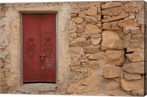 Framed Tunisia, Ksour Area, Ezzahra, village doorway Print