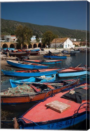 Framed Tunisia, Northern Tunisia, Ghar el-Melh, fishing boat Print