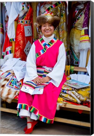 Framed Withtibetan Traditional Clothing Display, Yunnan Province, China Print