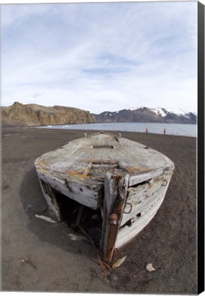 Framed Wooden whaling boat, Deception Island, Antarctica Print