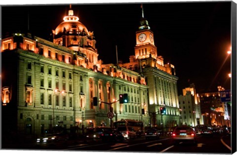 Framed View of Colonial-style Buildings Along the Bund, Shanghai, China Print