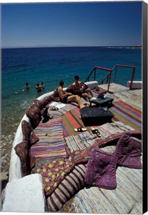 Framed Village Cafe and Terrace on the Red Sea, Egypt Print