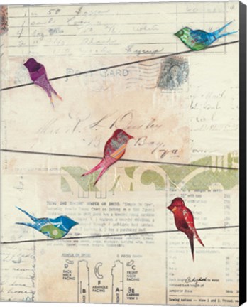 Framed Birds on a Wire no Border Print